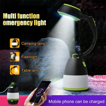Светодиодный фонарь для кемпинга, USB перезаряжаемый фонарик, походные походные фонари на случай урагана, многофункциональные, самые яркие