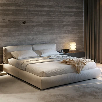 Современная простая тканевая кровать итальянская роскошь ins wind онлайн кровать знаменитостей малогабаритная хозяйская спальня двуспальная кровать мягкая кровать