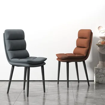 Современное обеденное кресло с черными ножками, кожаные офисные обеденные стулья класса люкс в минималистичном стиле, обеденные столы, Мебель для интерьера Sillas De Comedor