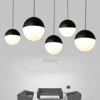 Современные простые стеклянные подвесные светильники для гостиной, столовой, Кафе, спальни, Черный абажур, Роскошный домашний декор, Потолочный светильник LED