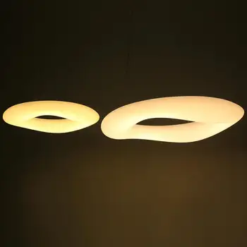 Современные светодиодные подвесные светильники для гостиной Столовой спальни Белые Круглые кольца Для внутреннего освещения Подвесные светильники