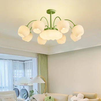 Современный Светло-зеленый Потолочный Подвесной светильник TEMAR, Креативный Дизайн, Люстра Светодиодная для дома, спальни