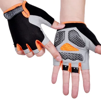 Спортивные перчатки с полупальцами, велосипедные, противоскользящие, защищающие от пота, мужские, женские, полупальцевые, дышащие, противоударные Спортивные перчатки, черные