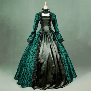 Средневековое готическое платье для косплея Ренессанс Кружевной Маскарадный костюм Бальное платье Vestido Платья Плюс Размер