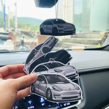 Стиль подвешивания автомобильных духов ароматизированная твердая бумага подходит для автомобильных подвесных парфюмерных аксессуаров Tesla Model 3 Y S X
