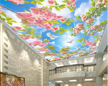 стильные высококачественные обои beibehang, персонализированные красивые цветы, небесно-голубой фон из папье-маше высокой четкости