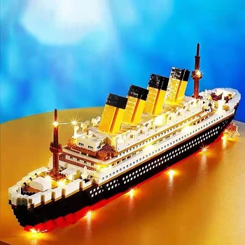 Титаник 3D Круизный лайнер Модель лодки Строительные наборы Большие Алмазные блоки 