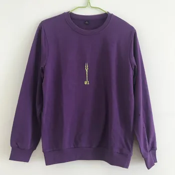 Толстовка с вышивкой Shogoki EVA 01 Spear of Longinus Фиолетового цвета, повседневный пуловер, свитер с круглым вырезом.