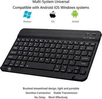 Ультратонкая Bluetooth-клавиатура, портативная мини-беспроводная клавиатура, перезаряжаемая для планшета iOS Android Windows