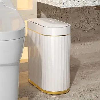 Умное мусорное ведро для кухни ванной комнаты Электронное Автоматическое Умное Сенсорное Мусорное ведро для мусора в бытовом туалете, Узкое Мусорное ведро для мусора