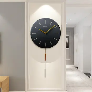 Усовершенствованный дизайн Настенных часов Современные черные Бесшумные Настенные часы для спальни Офисные Электронные Часы для дома