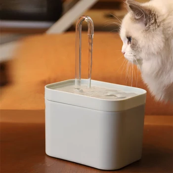 Фильтр для фонтана для кошек, умный автоматический дозатор воды для домашних собак и насос для предотвращения выгорания, 1,5 л рециркулирующего фильтра