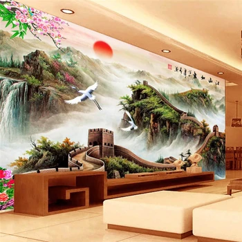 Фотообои wellyu на заказ, фреска 3d Китайский ветер, Мили Грейт обои Обои для гостиной, обои papel de parede 3d