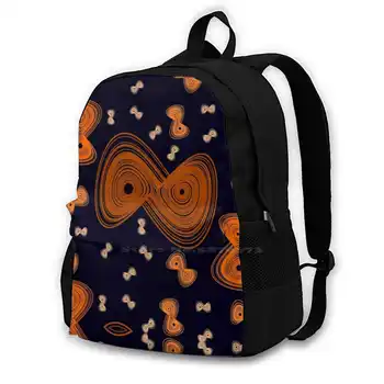 Хаотичный странный дизайн аттрактора, Случайная Оранжевая школьная сумка, рюкзак большой емкости, ноутбук, 15 дюймов, математика, математика