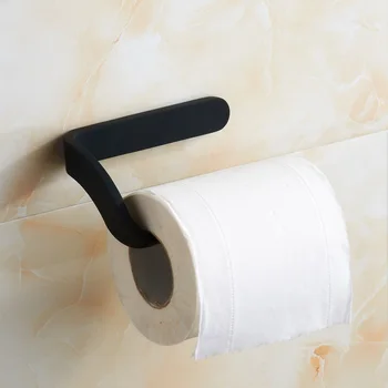 Черный держатель туалетной бумаги, хромированный держатель туалетной бумаги в рулоне, аксессуары для ванной комнаты, настенный монтаж