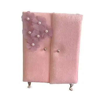 Шкаф для кукольного домика в масштабе 1: 12, Розовый футляр для хранения ювелирных изделий для декора комнаты