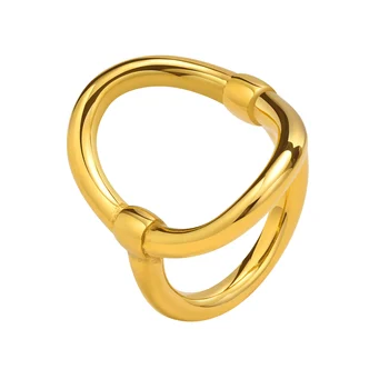 Эффектные женские кольца золотого цвета, массивный геометрический браслет на палец из нержавеющей стали, шикарная женская уличная одежда, подарочные украшения для вечеринок