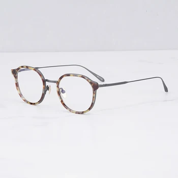Японские круглые оптические очки Masuna Tango черепахового цвета для мужчин и женщин, легкая титановая оправа для очков от близорукости